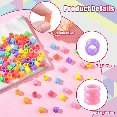 120G Opaque Polystyrene(PS) Plastic European Groove Beads KY-YW0002-24-1