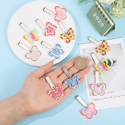 12Pcs 6 Styles Butterfly Acrylic Shoe Charms HJEW-CA00015-1