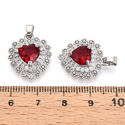 Brass Micro Pave Cubic Zirconia Pendants KK-T074-74P-1