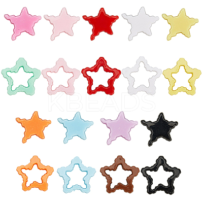 72Pcs 18 Colors Acrylic Beads OACR-SC0002-61-1
