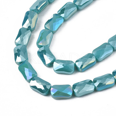 Electroplate Opaque Solid Color Glass Beads Strands EGLA-N002-25-A06-1
