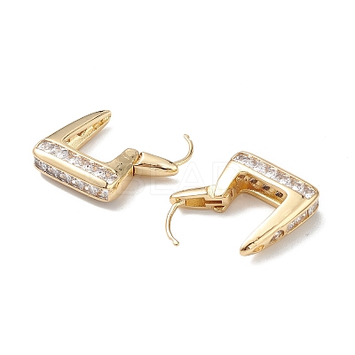 Bag Clear Cubic Zirconia Hoop Earrings EJEW-M216-04G-1