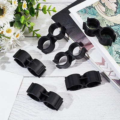 Plastic Double Pipe Clamps LS-FIND-WH0036-40-1