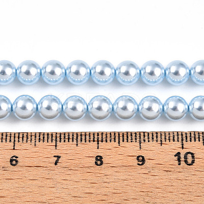 Baking Paint Pearlized Glass Pearl Bead Strands HY-N002-6mm-A05-1