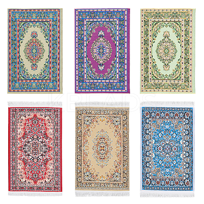 6Pcs 6 Styles Mini Cloth Turkey-Persia Carpet DIY-OC0012-26-1