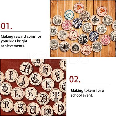 Beech Wooden Round Pieces WOOD-WH0101-32B-1