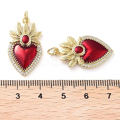 Rack Plating Brass Micro Pave Clear Grade AAA Cubic Zirconia Pendants KK-M280-10C-G-1