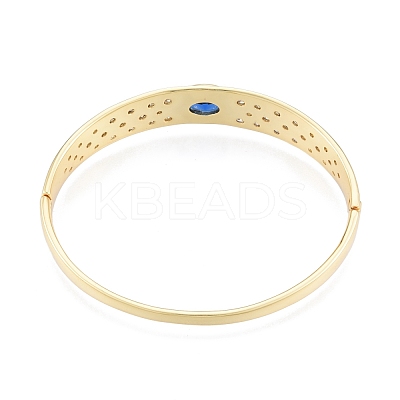 Cubic Zirconia Oval Hinged Bangle BJEW-G651-10G-02-1