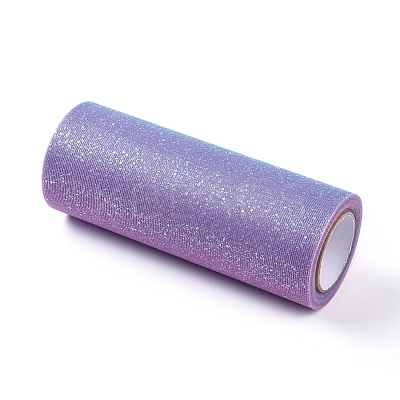 Rainbow Glitter Netting Fabric Sparkling Tulle Roll OCOR-WH0032-48B-1
