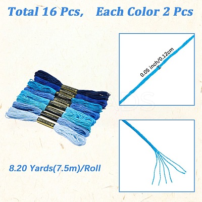 2 Bags 6-Ply Cotton Embroidery Floss DIY-DJ0005-18A-1