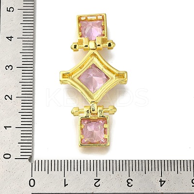 Rack Plating Brass Micro Pave Cubic Zirconia Clasp KK-H485-37G-1