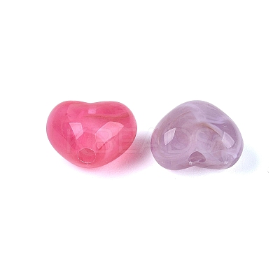 Two Tone Opaque Acrylic Beads OACR-Q205-01-1