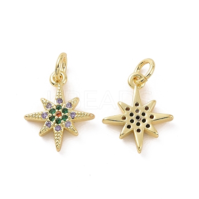 Brass Micro Pave Cubic Zirconia Charms KK-E068-VF167-1