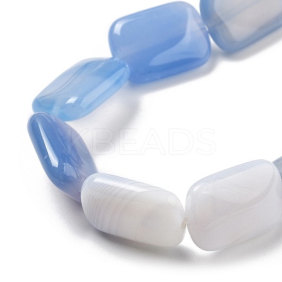 Natural Banded Agate Beads Strands G-K392-B06-13x18mm-1