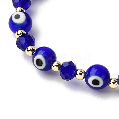 Handmade Evil Eye Lampwork & & Glass Beads Stretch Bracelets for Men Women BJEW-JB12368-1