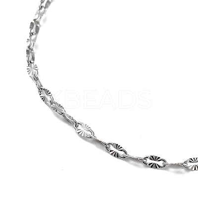 Non-Tarnish 304 Stainless Steel Textured Dapped Chain Necklace NJEW-D045-02P-1