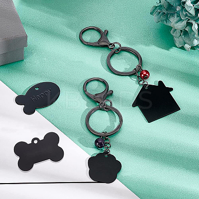 32Pcs 4 Style Aluminium Pendants ALUM-BC0001-66-1