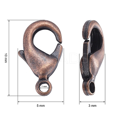 Brass Lobster Claw Clasps KK-901-R-NF-1