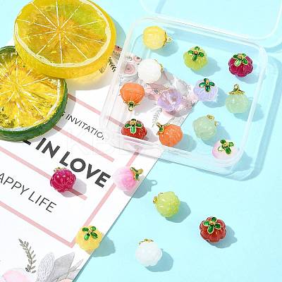 24Pcs 9 Colors Glass Charms GLAA-FS0002-42-1