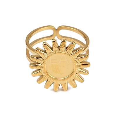 Stainless Steel Cuff Ring Findings X-PW-WG67428-11-1