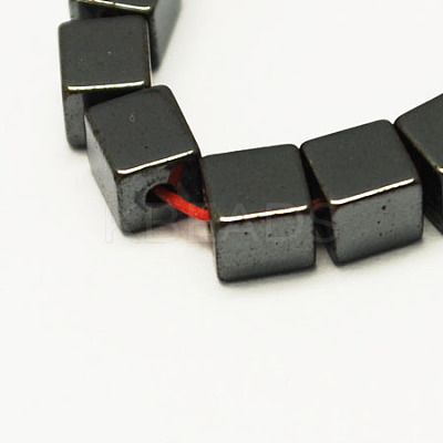 Non-magnetic Synthetic Hematite Beads Strands G-S079-6mm-1