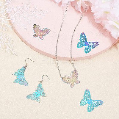 201 Stainless Steel Filigree Pendants STAS-UN0011-91M-1