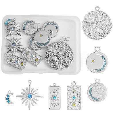 14Pcs 7 Styles 304 Stainless Steel Pendants STAS-SZ0002-78P-1