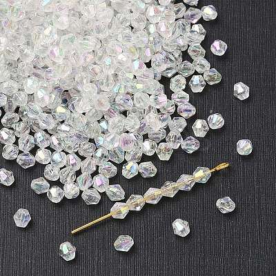 Bicone AB Color Plated Eco-Friendly Transparent Acrylic Beads LS-X-TACR-A003-4mm-22-1