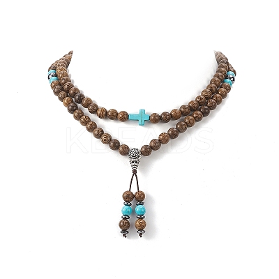 Alloy Gourd Tassel Pendant Necklace NJEW-JN04180-1