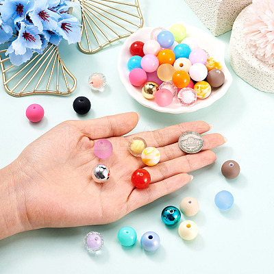 80Pcs 8 Styles Mixed Styles Acrylic Beads OACR-TA0005-11-1