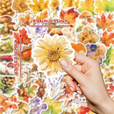 50Pcs Cartoon Leaf Paper Sticker LS-STIC-C012-12-1