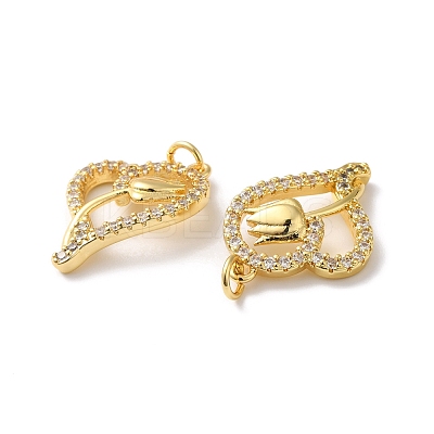 Rack Plating Brass Cubic Zirconia Pendants KK-D074-14G-1
