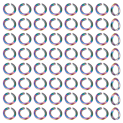 100Pcs 304 Stainless Steel Open Jump Rings STAS-UN0044-91-1