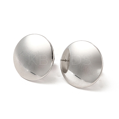 Non-Tarnish 304 Stainless Steel Flat Round Stud Earrings for Women EJEW-I281-31P-1