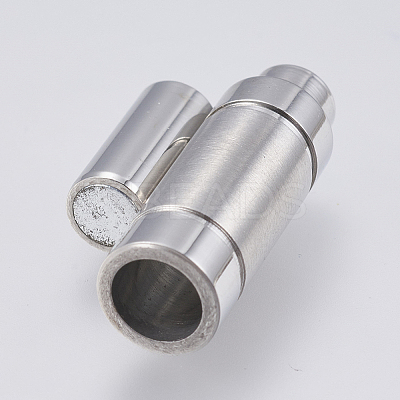 Tarnish Resistant 304 Stainless Steel Magnetic Clasps with Glue-in Ends LS-STAS-F139-070P-1
