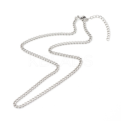 Non-Tarnish 304 Stainless Steel Curb Chain Necklaces NJEW-JN03637-1