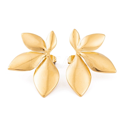 Ion Plating(IP) 304 Stainless Steel Stud Earrings for Women EJEW-L272-034G-04-1