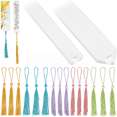 DIY Bookmark Making Kits. with Transparent Acrylic & Polyester Tassel Decoration DIY-SP0001-92E-1