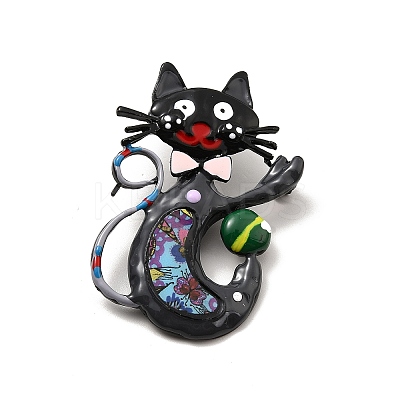 Cat with Bowtie Enamel Pin JEWB-P013-03EB-1