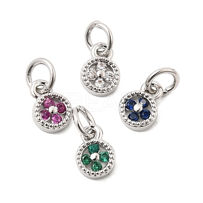 Brass Micro Pave Cubic Zirconia Pendants KK-Z147-01P-1