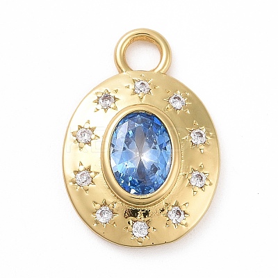 Eco-friendly Brass Micro Pave Cubic Zirconia Pendants X-KK-D079-23G-02-1