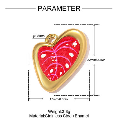 Printed 304 Stainless Steel Pendants STAS-OY011-84G-1