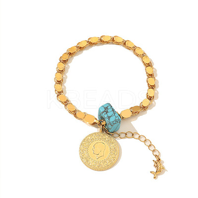 Alloy Synthetic TurquoiseCharm Bracelets FS-WG4587F-04-1