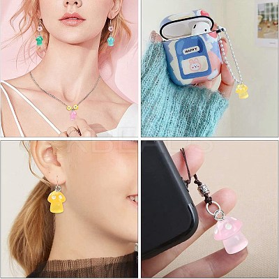 45Pcs 9 Colors Luminous Translucent Resin Pendants RESI-CJ0003-23-1