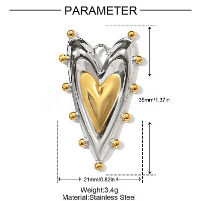 304 Stainless Steel Pendants STAS-OY002-75G-1