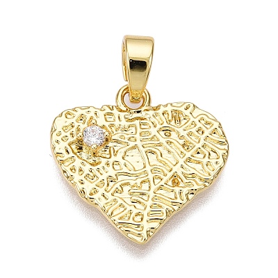 Brass Micro Pave Cubic Zirconia Pendants KK-T070-40G-1
