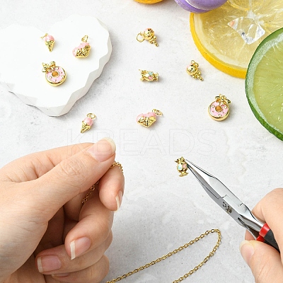 10Pcs 5 Styles Rack Plating Brass Enamel Charms KK-CJ0002-97-1