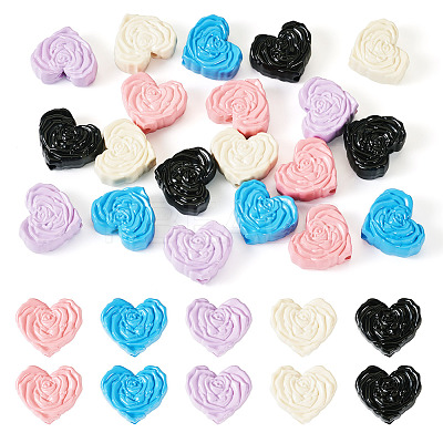 20Pcs 5 Colors Opaque Spray Painted Acrylic Beads OACR-TA0002-76-1