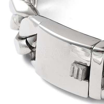 Non-Tarnish 304 Stainless Steel Cuban Link Chains Bracelets for Men & Women BJEW-D031-21C-P-1