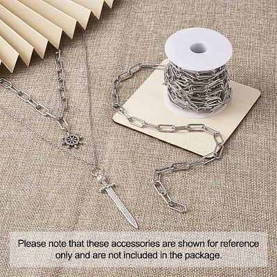 Tarnish Resistant 304 Stainless Steel Paperclip Chains STAS-R100-38-1